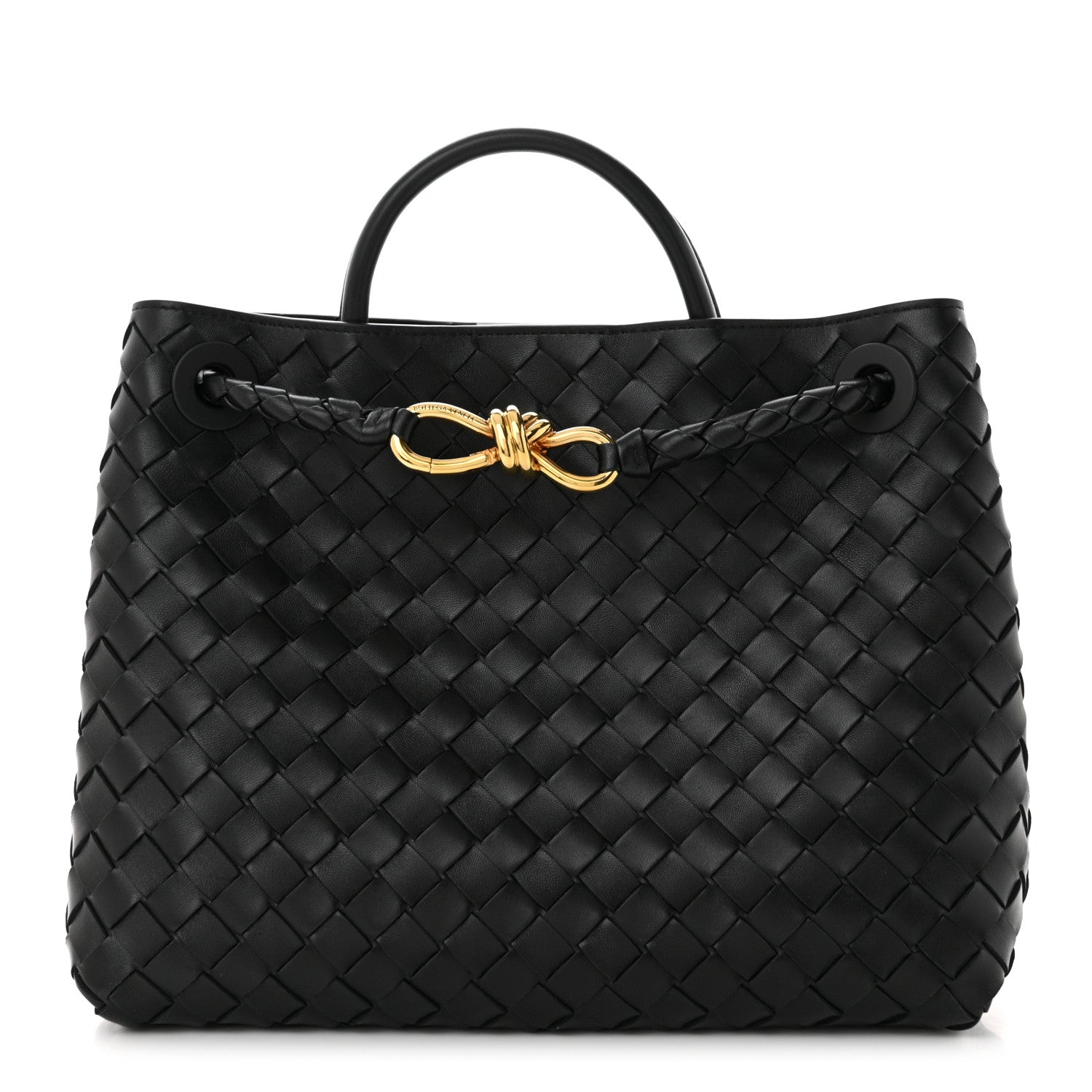Bottega Veneta Nappa Intrecciato Medium Andiamo Shoulder Bag Black 1 of 9