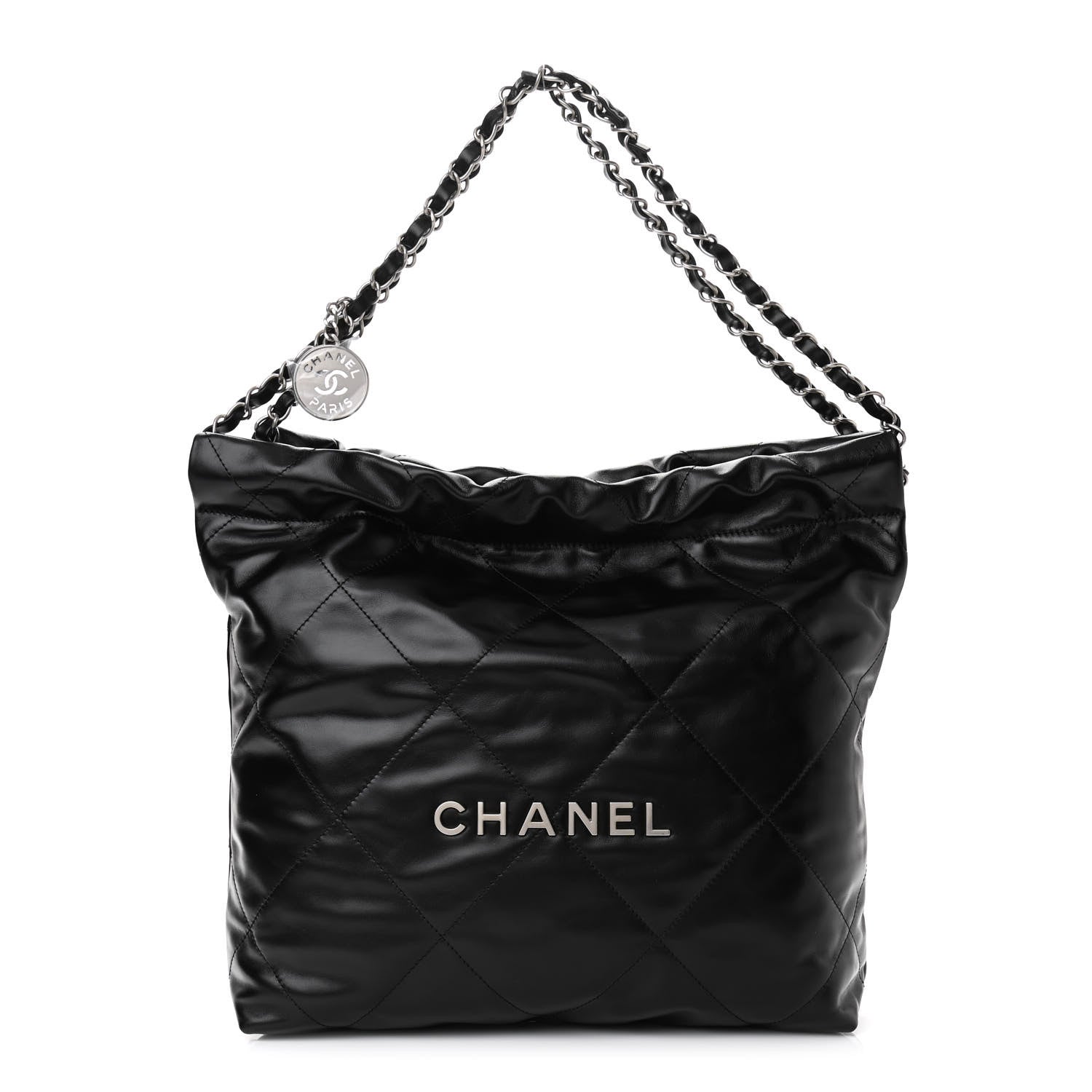 Chanel Shiny Calfskin Quilted Small Chanel 22 Black 3 of 11