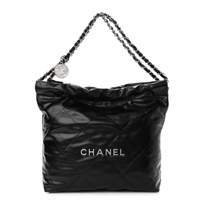 Chanel Shiny Calfskin Quilted Small Chanel 22 Black 3 of 11