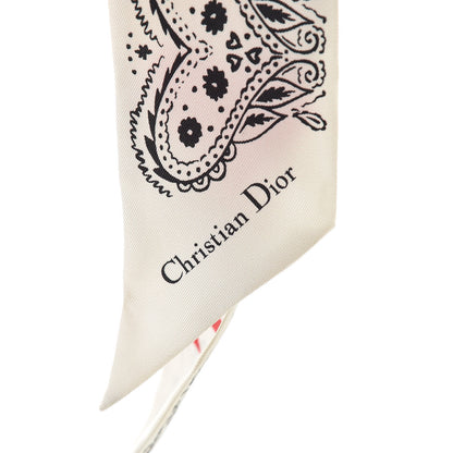 Christian Dior Je T'aime Mitzah Scarf White Black Red 4 of 4