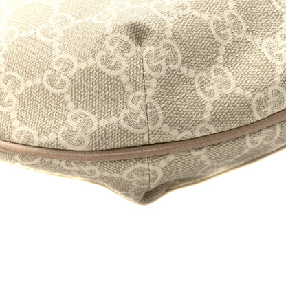 Gucci GG Supreme Monogram Textured Dollar Calfskin Web Small Ophidia Half Moon Hobo Beige Mystic White Oatmeal 9 of 10