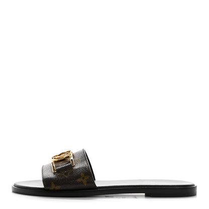 Louis Vuitton Patent Monogram Lock It Flat Mules 38 1 of 10