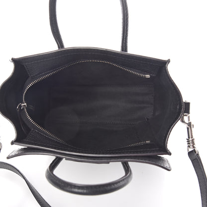 Celine Drummed Calfskin Nano Luggage Black 5 of 9