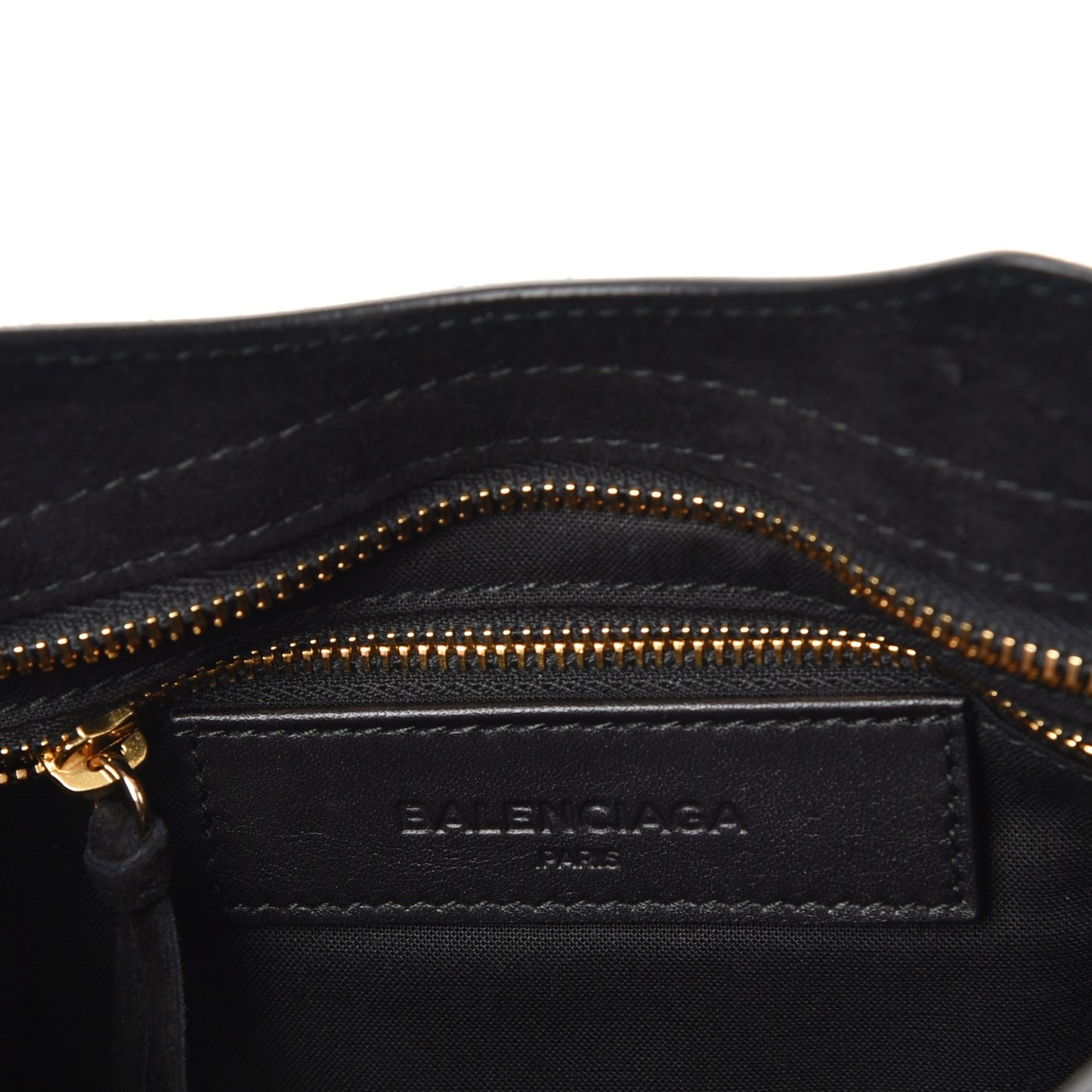 Baby Daim Suede Gold Metallic Edge Hardware Mini City Black