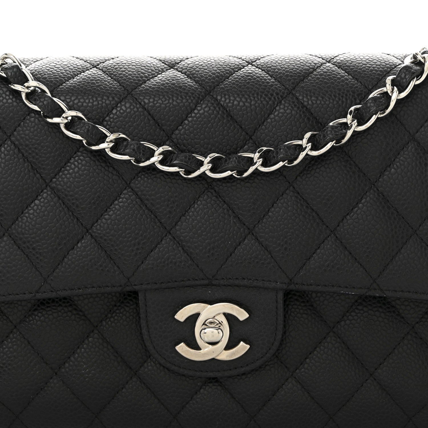 Chanel Caviar Quilted Medium Double Flap Black 8 of 10