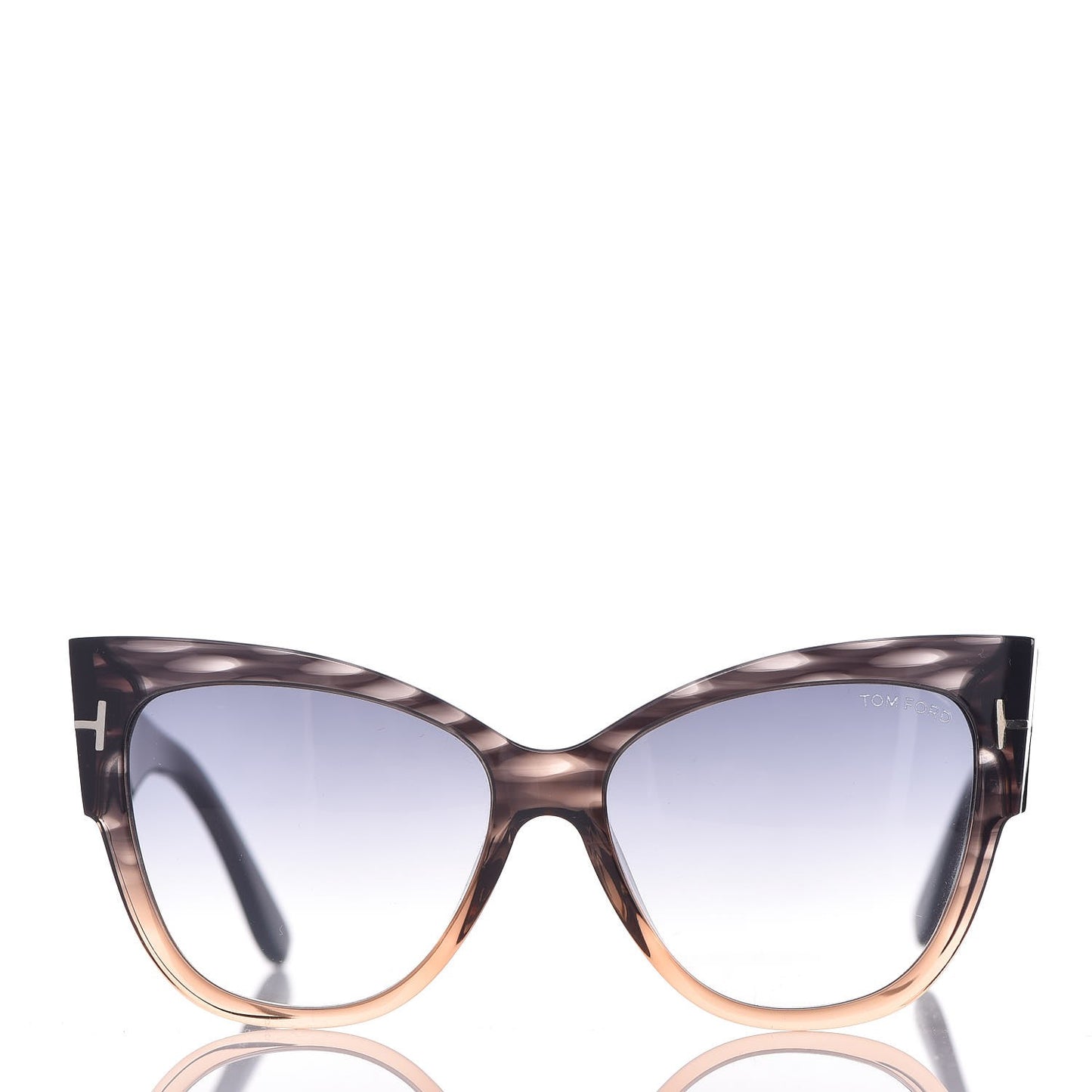 Acetate Anoushka Cat Eye Sunglasses TF371 Melange Grey Peach