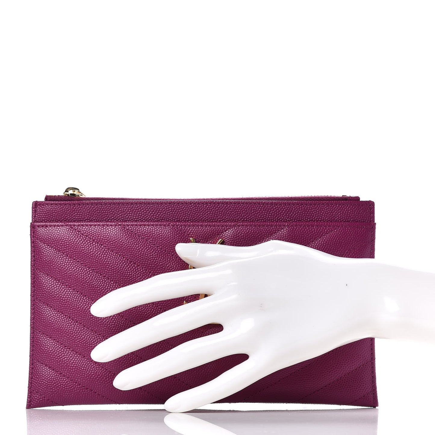 Grain De Poudre Chevron Monogram Bill Pouch Dark Grape