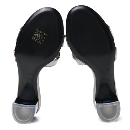 Hermes Metallic Nappa Oasis Sandals 37.5 Gris Argente 5 of 7
