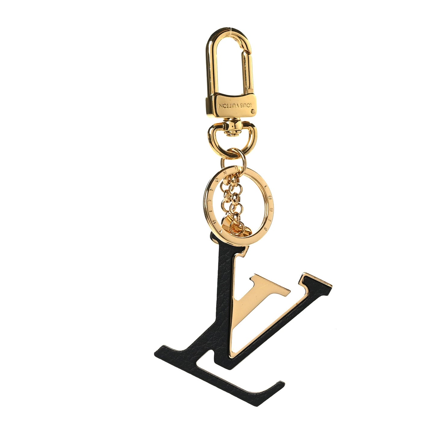 Metal Taurillon LV Capucines Bag Charm Key Holder Black