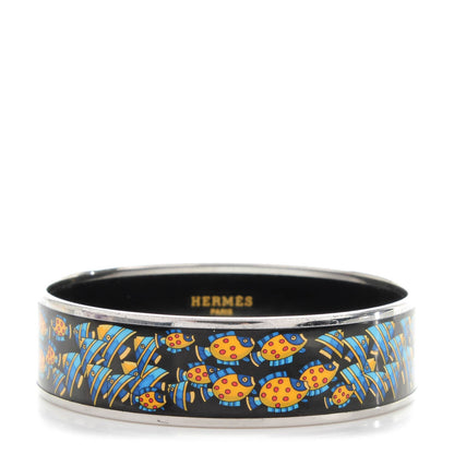 Hermes Enamel Printed Wide Rencontre Oceane Bracelet 70 1 of 5