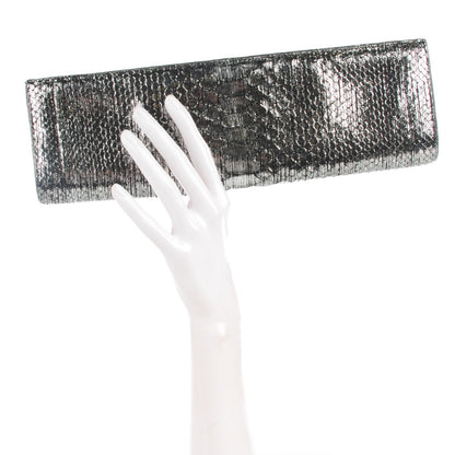Nancy Gonzalez Python Razor Clutch Silver 2 of 7