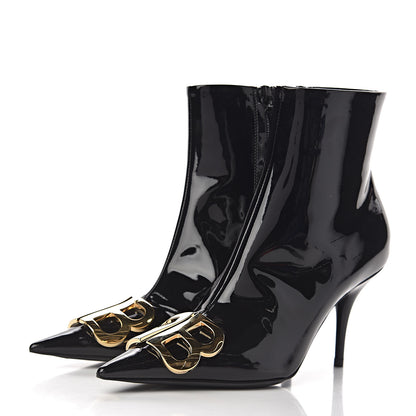 Balenciaga Patent BB Pointy Toe Ankle Booties 36.5 Black 3 of 11