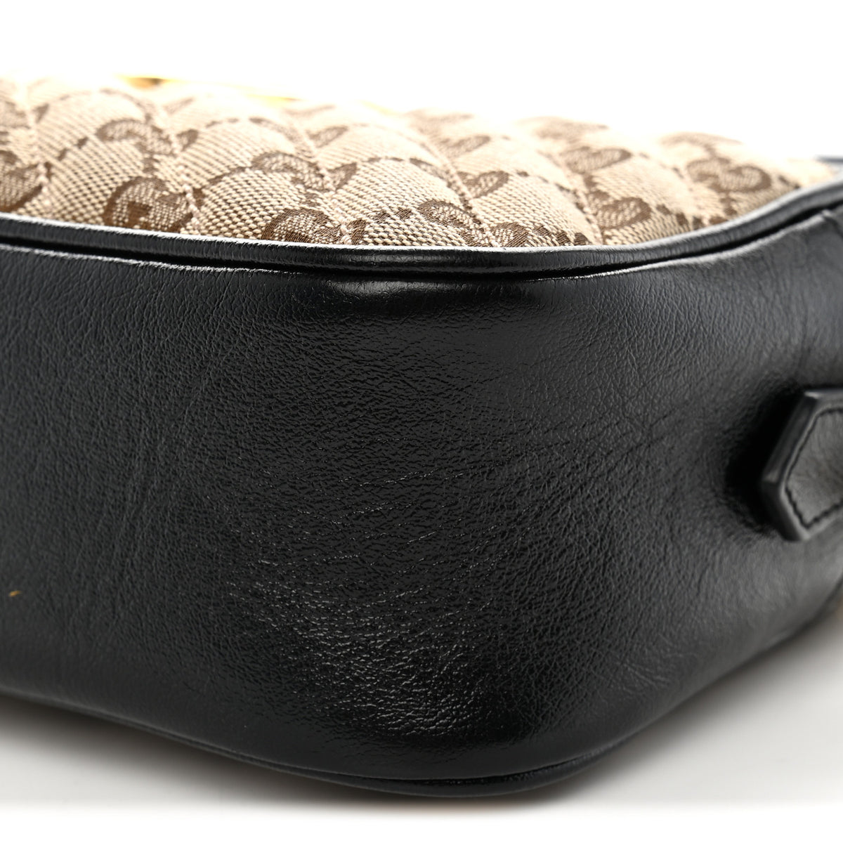 Gucci Monogram Matelasse Diagonal Small GG Marmont Chain Shoulder Bag Beige Black 10 of 10