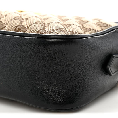Gucci Monogram Matelasse Diagonal Small GG Marmont Chain Shoulder Bag Beige Black 10 of 10