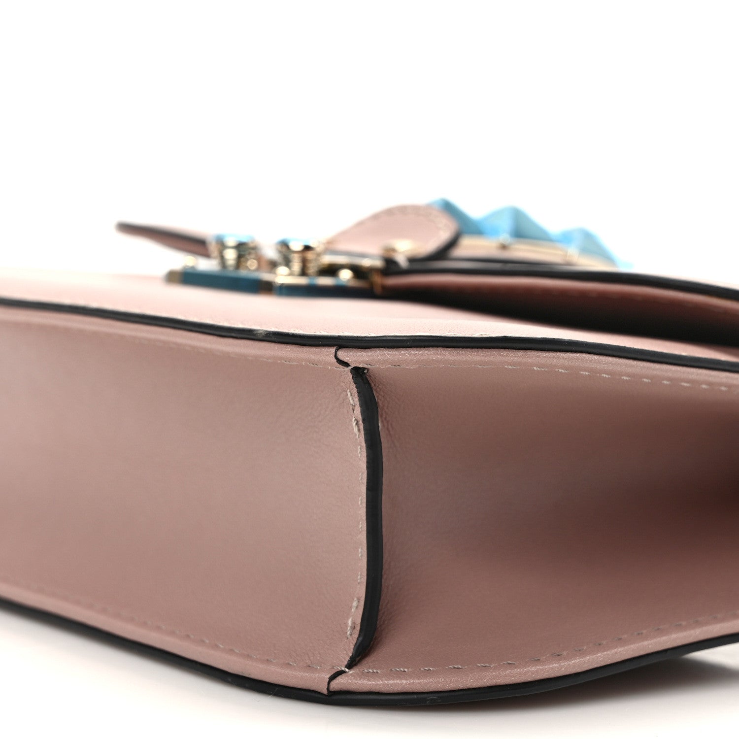 Valentino Garavani Vitello Small Glam Lock Rockstud Flap Poudre 9 of 10