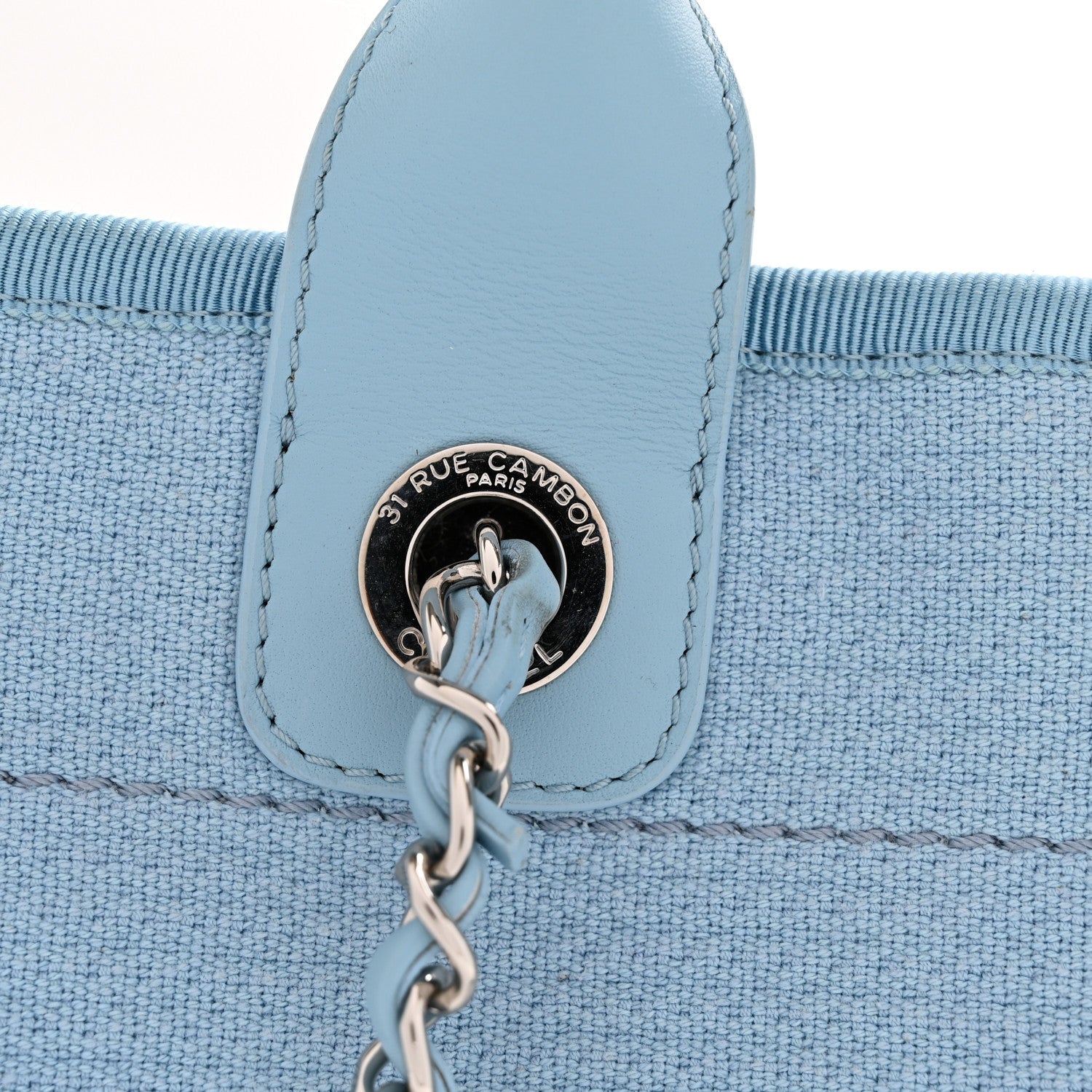Chanel Mixed Fibers Small Deauville Tote Light Blue 12 of 12
