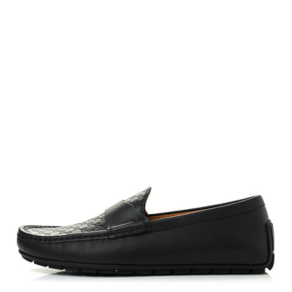Gucci Calfskin Miro Soft Microguccissima Mens Driver Loafers 8 Black 1 of 7