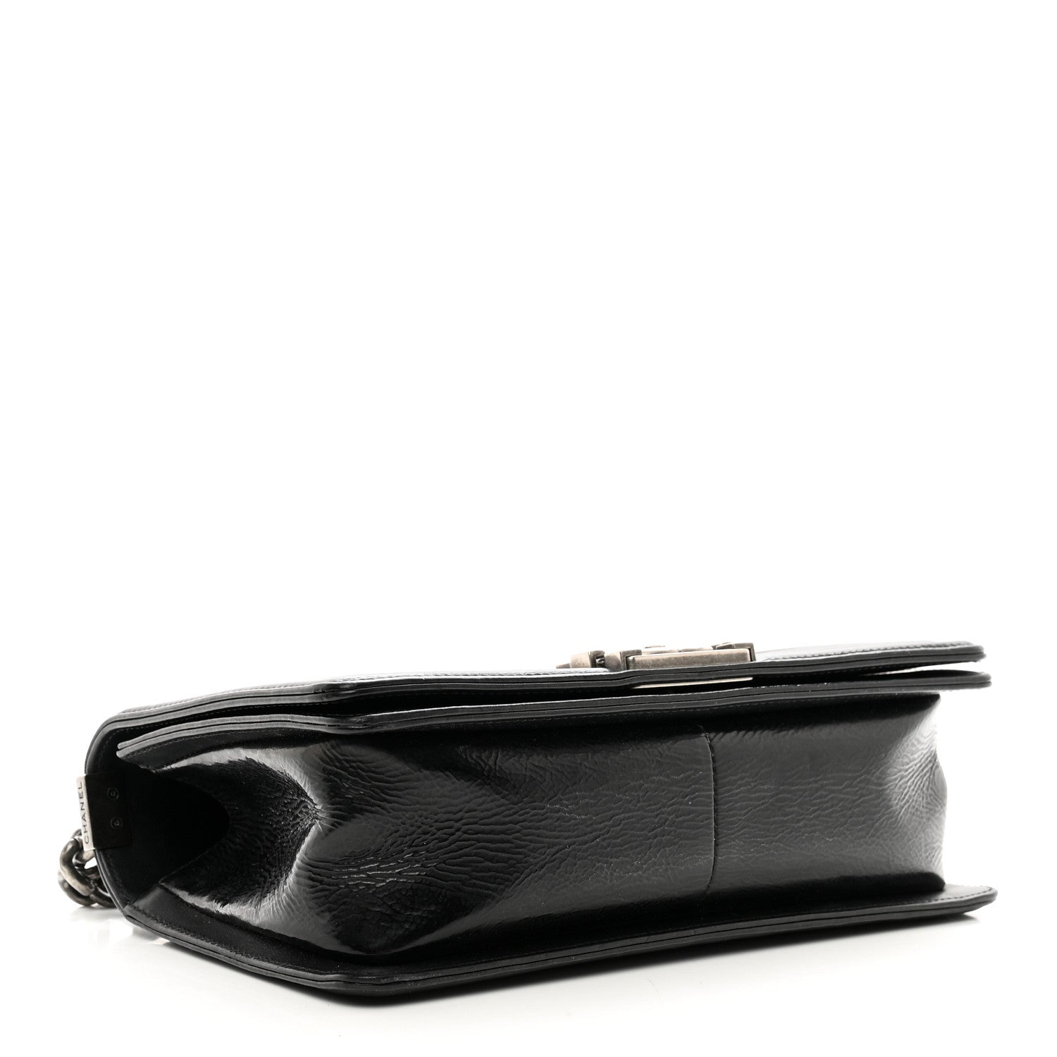 Chanel Patent Snakeskin Medium Boy Flap Black 4 of 11