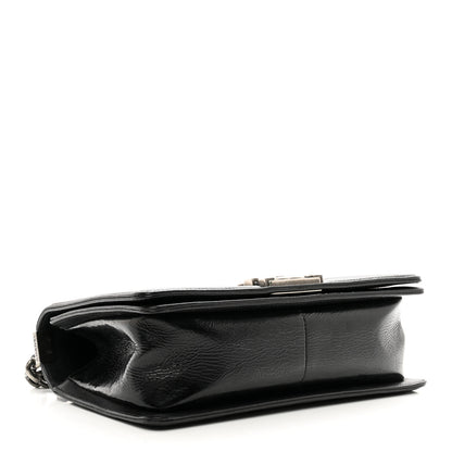 Chanel Patent Snakeskin Medium Boy Flap Black 4 of 11