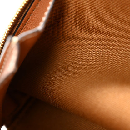 Celine Lambskin Triomphe Canvas Embroidered Logo Clutch With Chain Tan 8 of 12