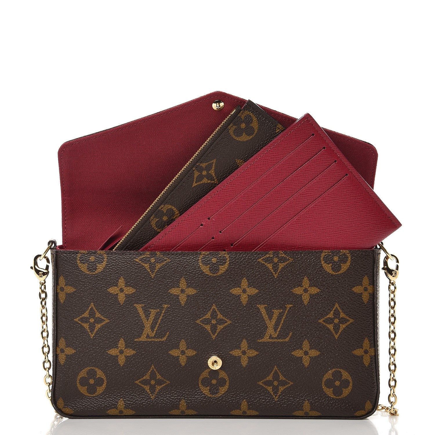 Louis Vuitton Monogram Pochette Felicie Chain Wallet Fuchsia 8 of 8
