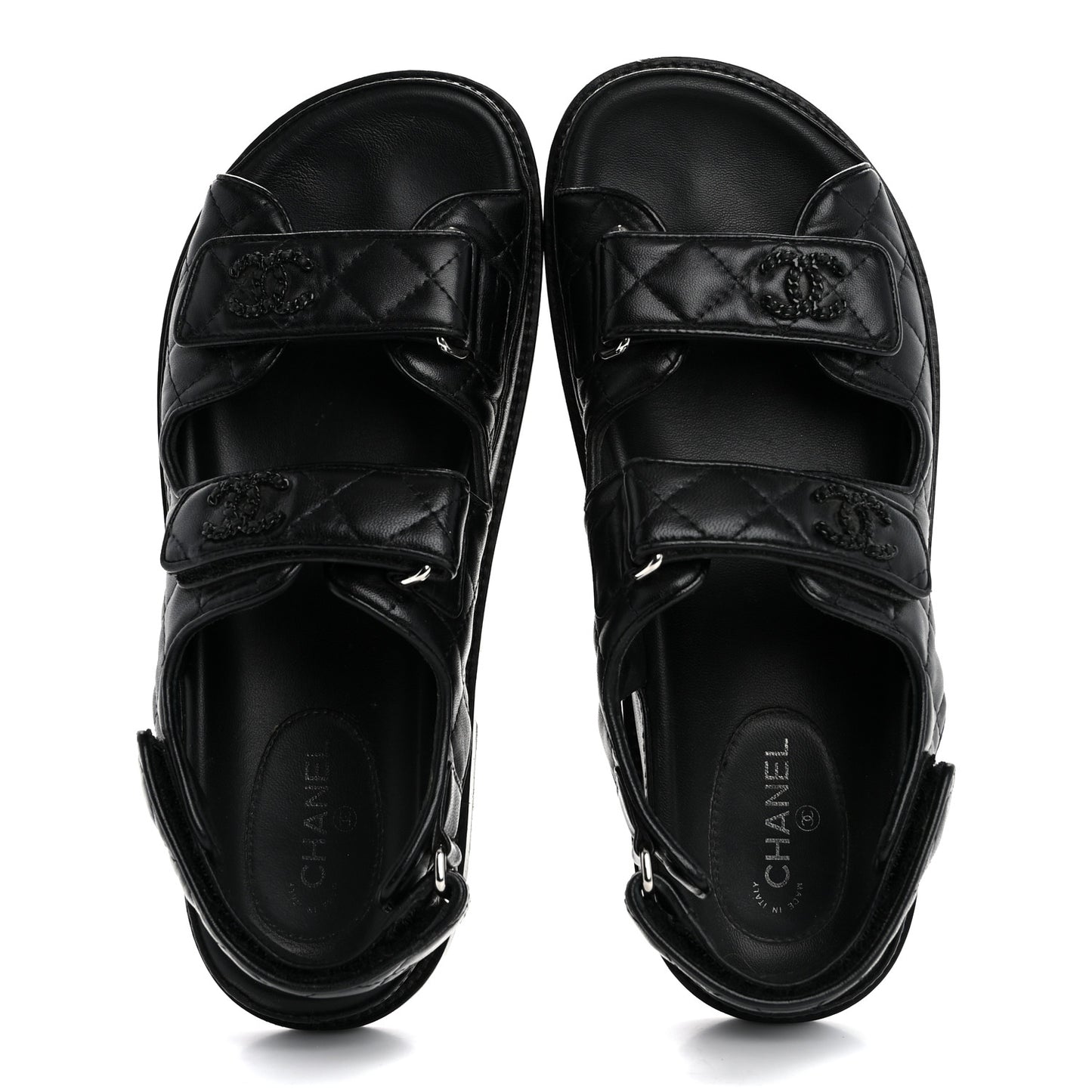 Lambskin Velcro Dad Sandals 38 So Black