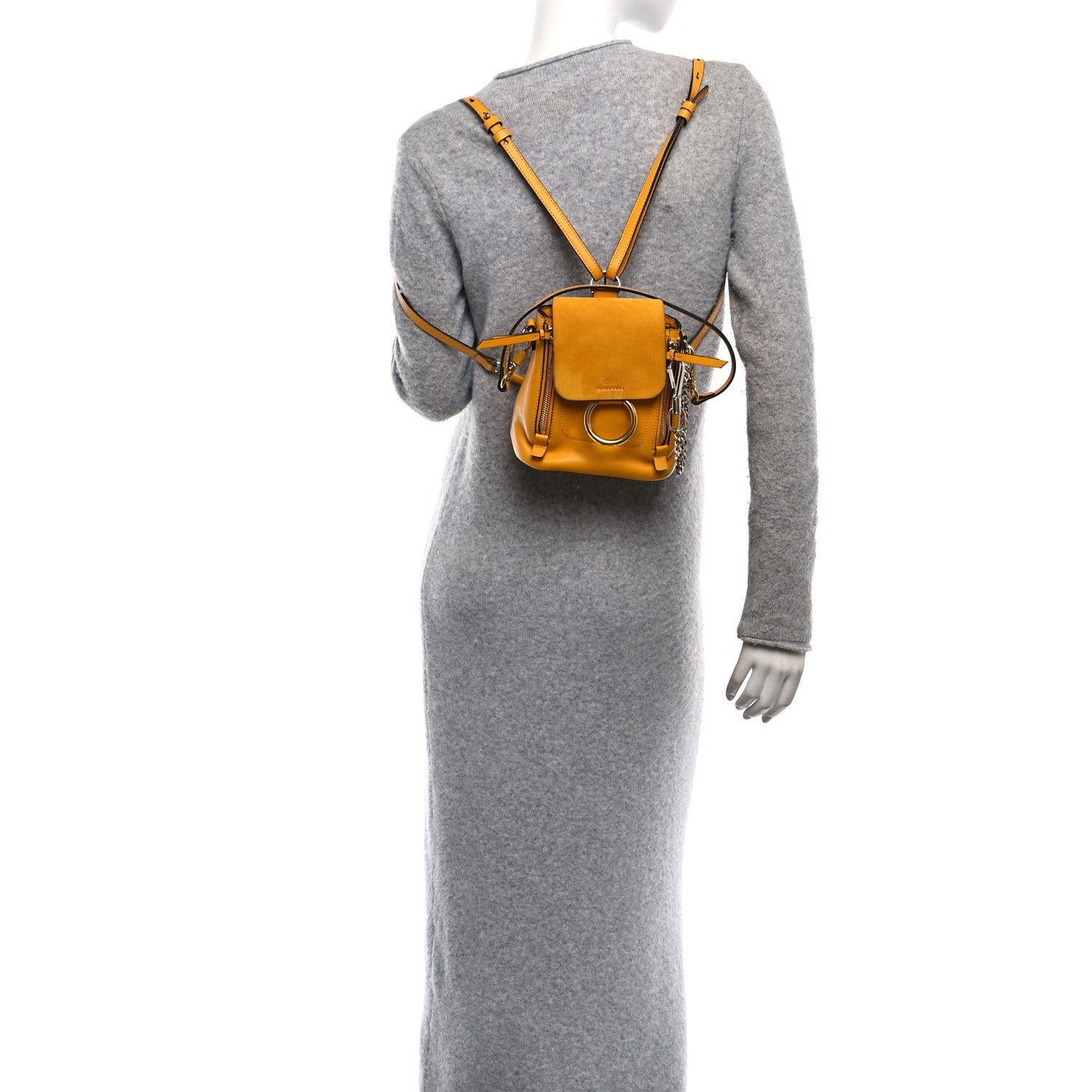 chloe faye mini backpack yellow tone hardware Chloe Suede Calfskin Mini Faye