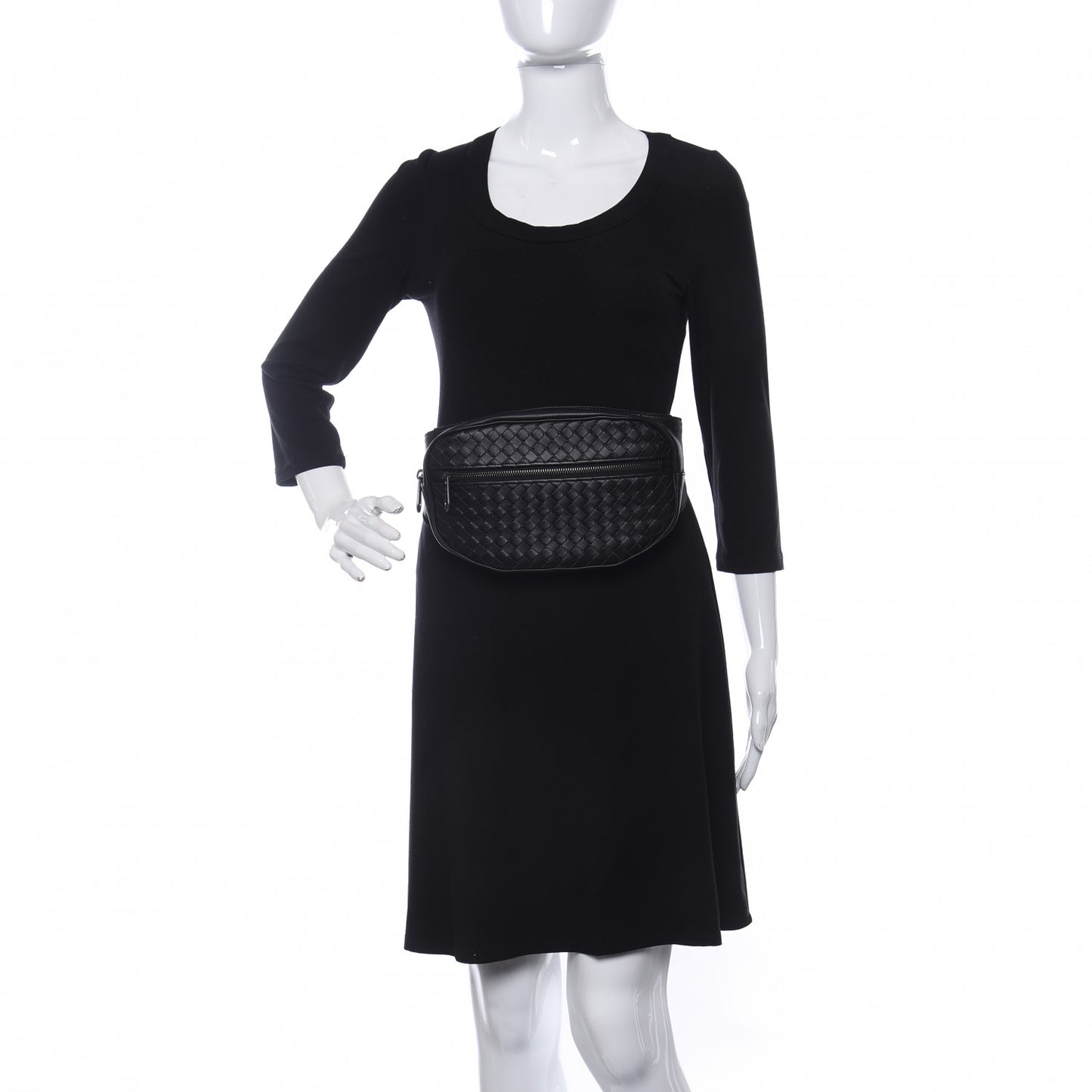 Nappa Intrecciato Belt Bag Black