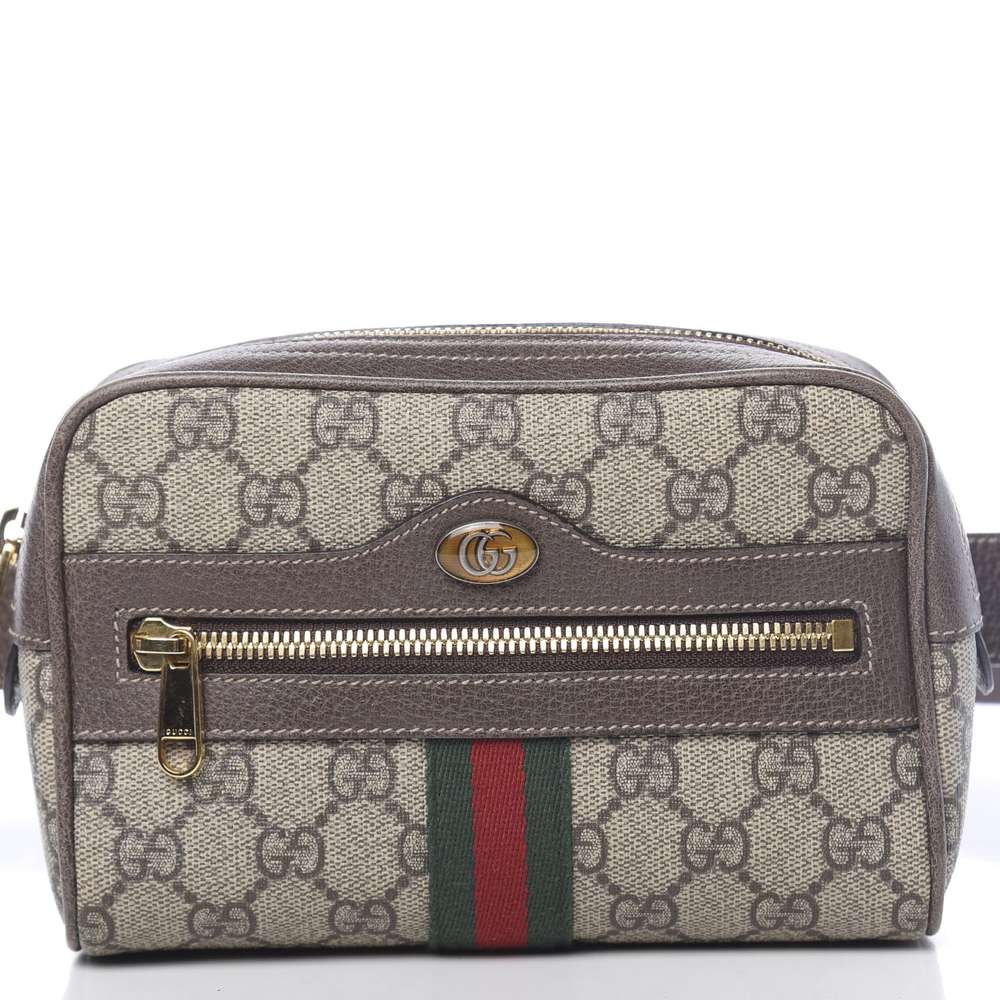 GG Supreme Monogram Web Small Ophidia Belt Bag 95 38 Dark Brown