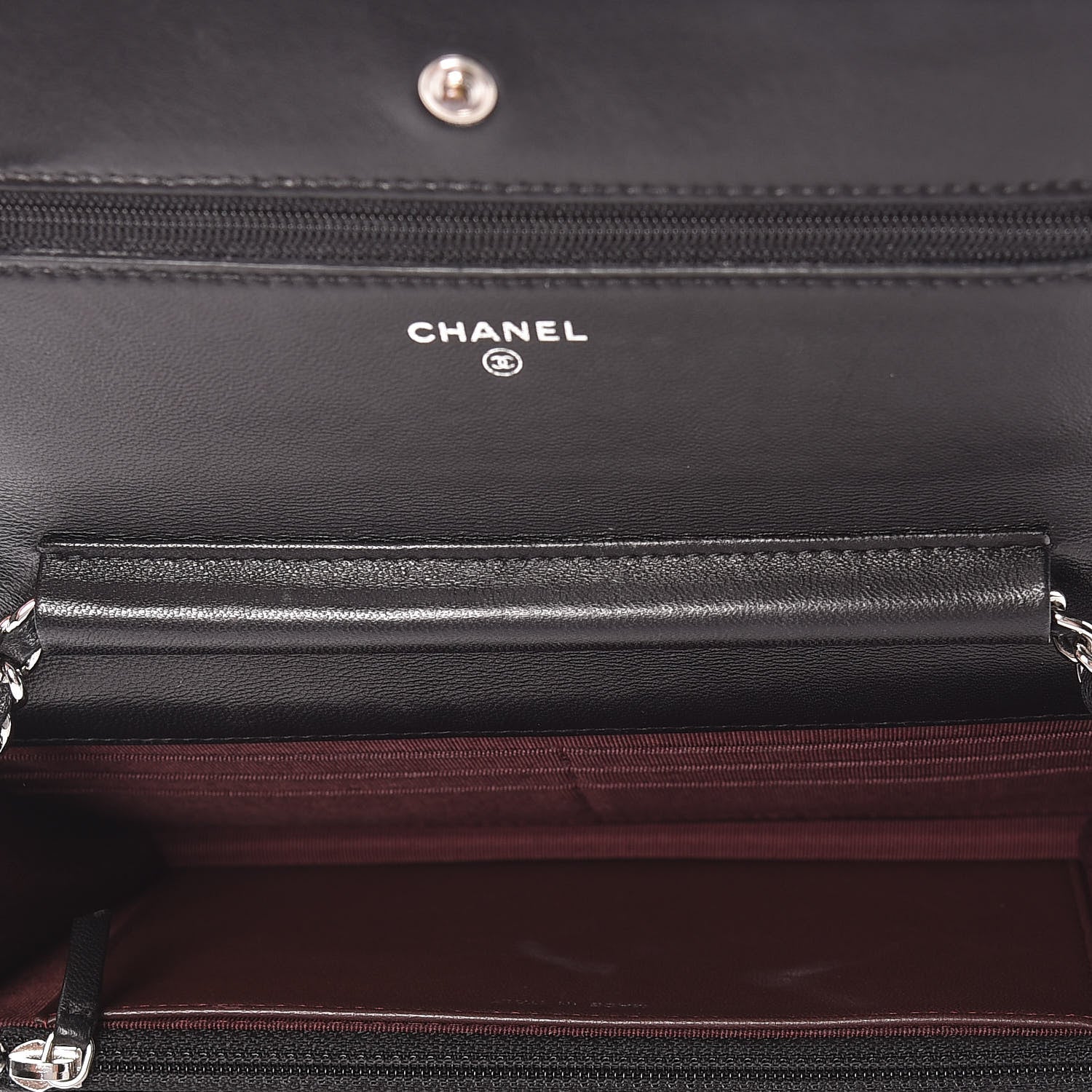 Chanel Lambskin Quilted Wallet On Chain WOC Black 7 of 12