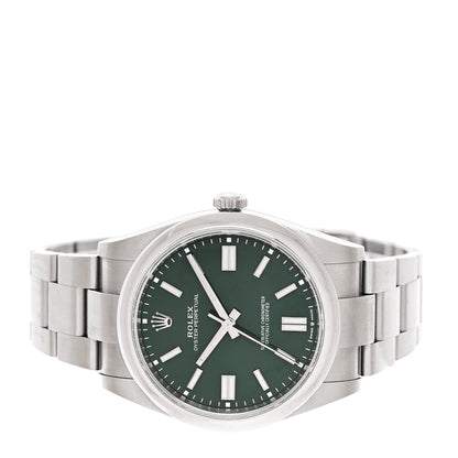 Rolex Stainless Steel 41mm Oyster Perpetual Watch Green 124300 2 of 5