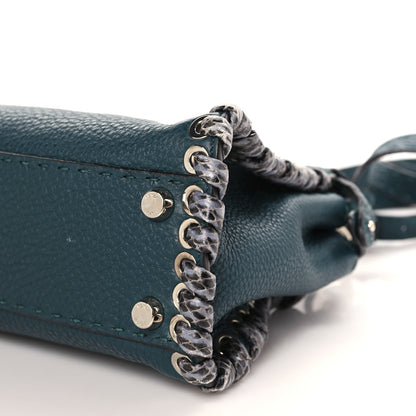 Fendi Cuoio Romano Elaphe Selleria Lace Up Bi-Color Mini Peekaboo Iconic Satchel Amazzonia 10 of 10