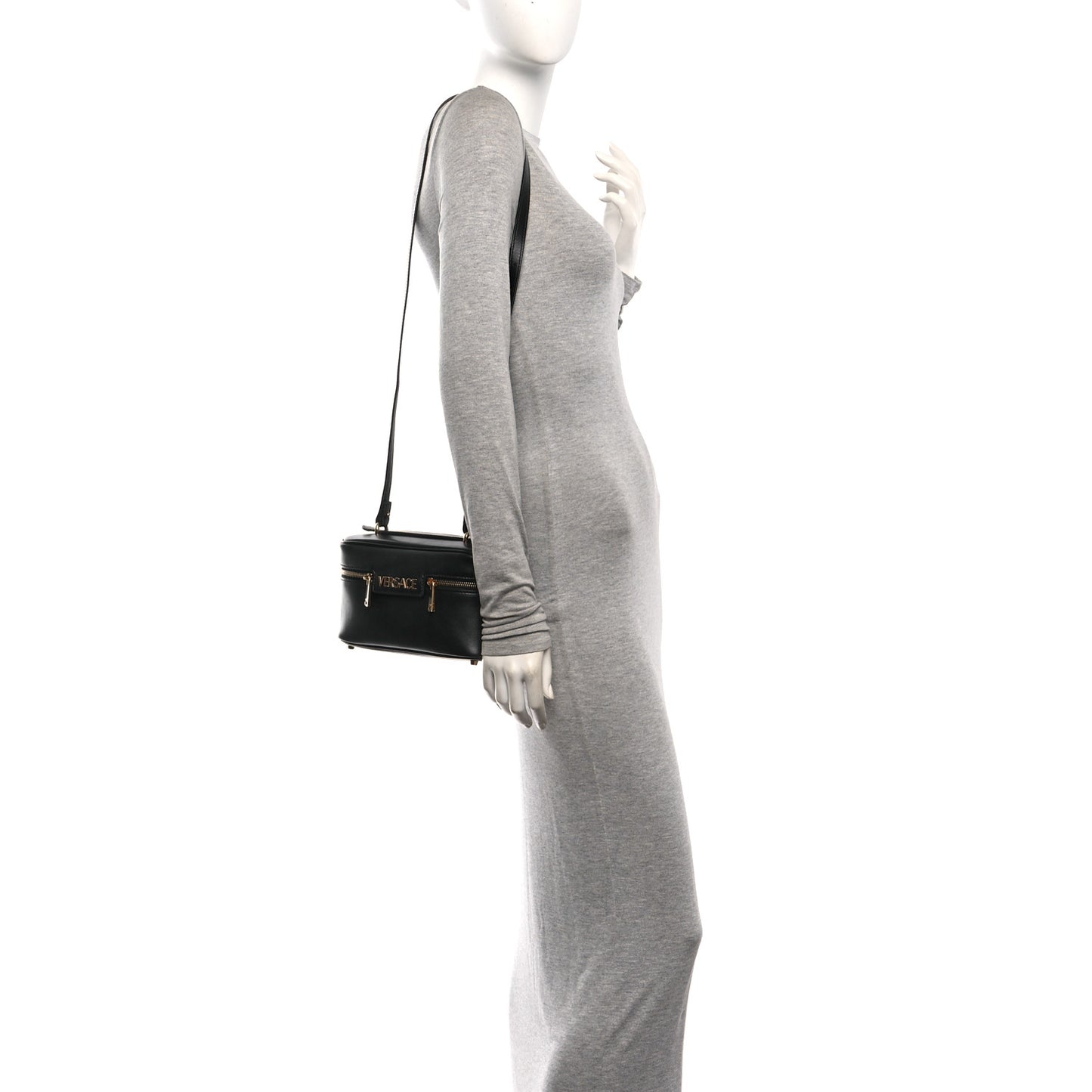 Lambskin Tag Vanity Bag Black