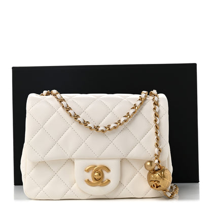 Chanel Lambskin Quilted Mini Pearl Crush Flap White 10 of 10