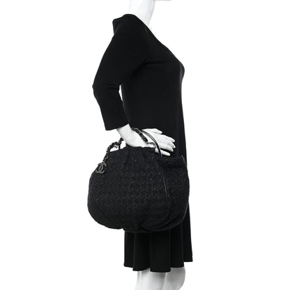 Chanel Tweed Boucle Knitting Bag Black 2 of 10
