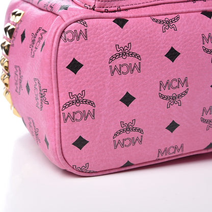 MCM Visetos Small Side Stud Stark Backpack Pink 10 of 15