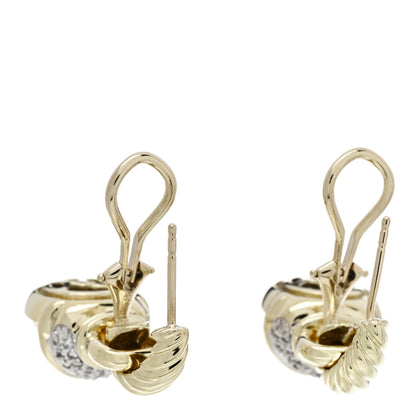 David Yurman 18K Yellow Gold Diamond Freshwater Cultured Pearl Acorn Drop Earrings 3 of 4