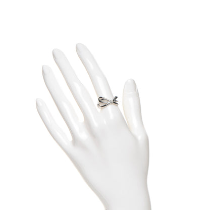 Tiffany 18K White Gold Diamond Bow Ring 5.5 2 of 4