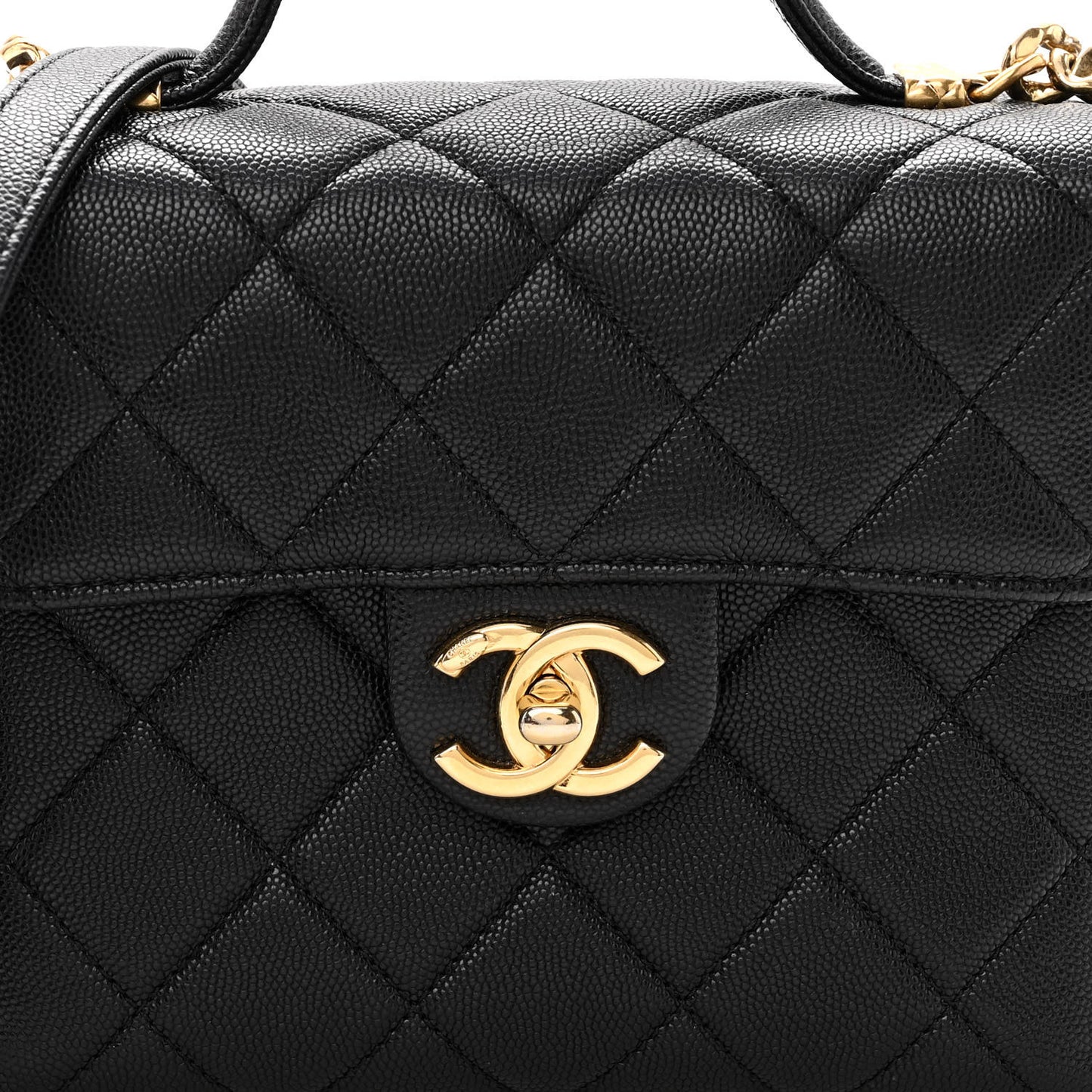 Caviar Quilted Handy Box Vanity Case Black