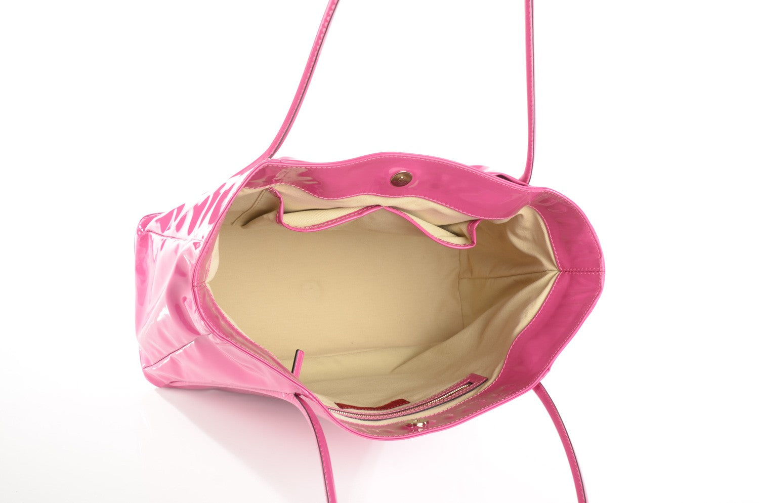 Valentino Garavani Patent Lacca Bow Tote Pop Fuxia 7 of 9