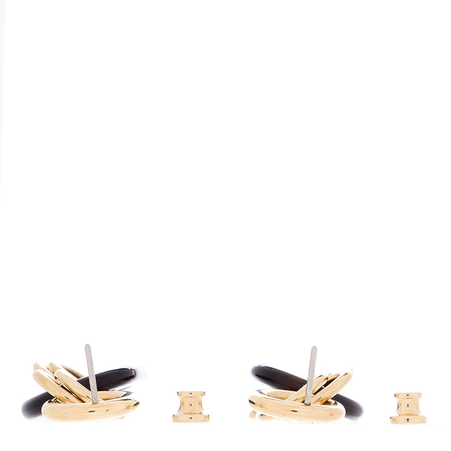 Permabrass Buffalo Horn Earrings Gold