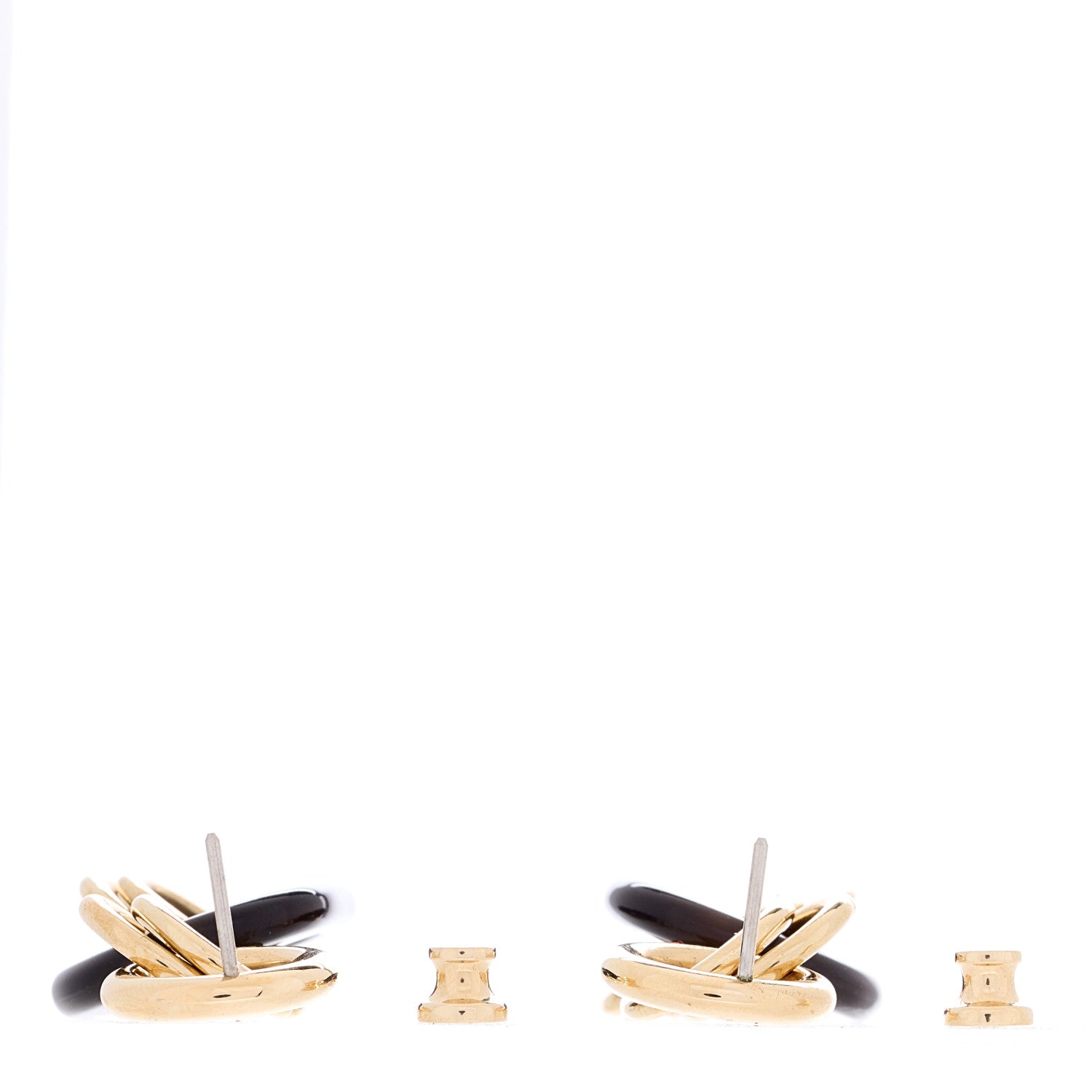 Hermes Permabrass Buffalo Horn Earrings Gold 3 of 4