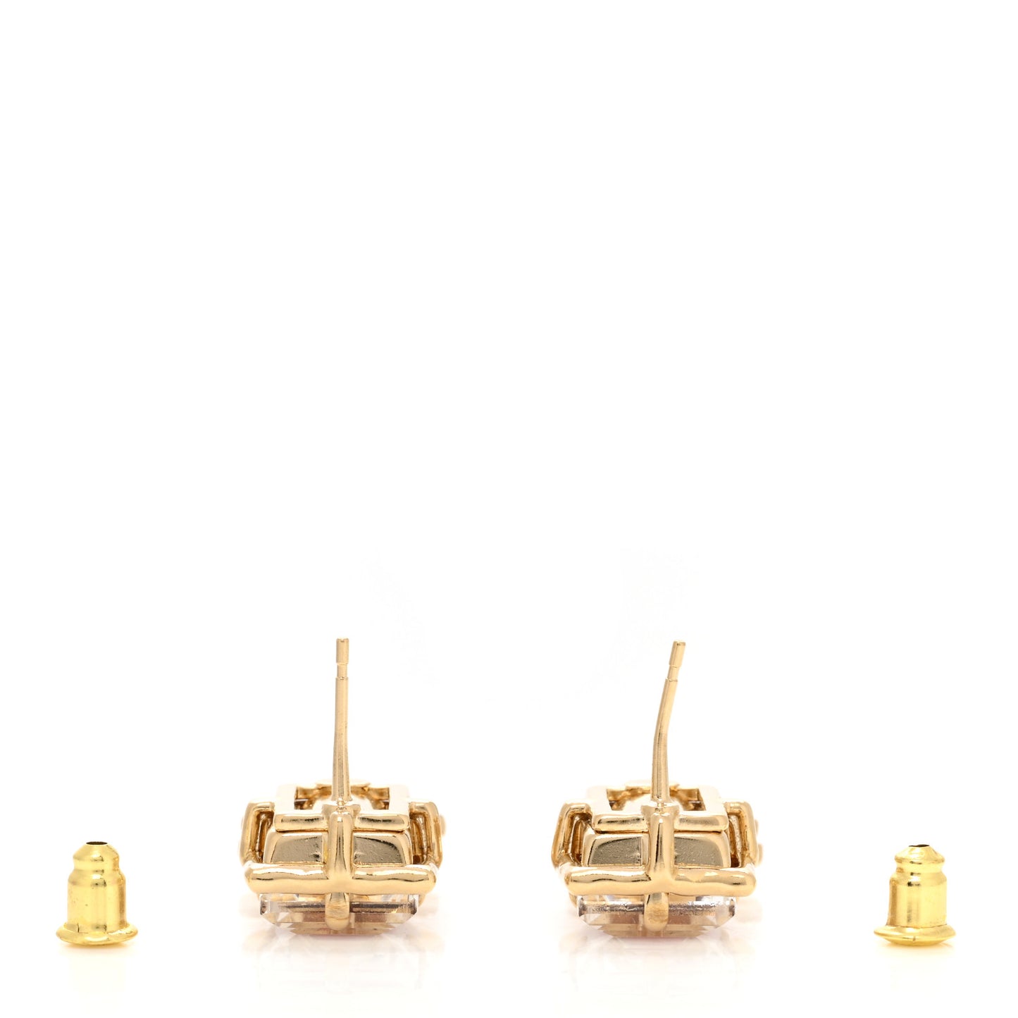 Crystal Tweed CC Drop Earrings Pink Gold