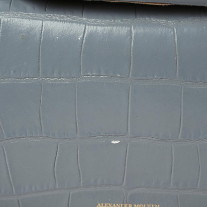 Alexander McQueen Calfskin Crocodile Embossed Box Shoulder Bag 16 Grey 11 of 20