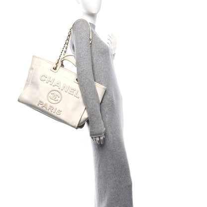 Chanel Cotton Medium Deauville Tote White 2 of 11