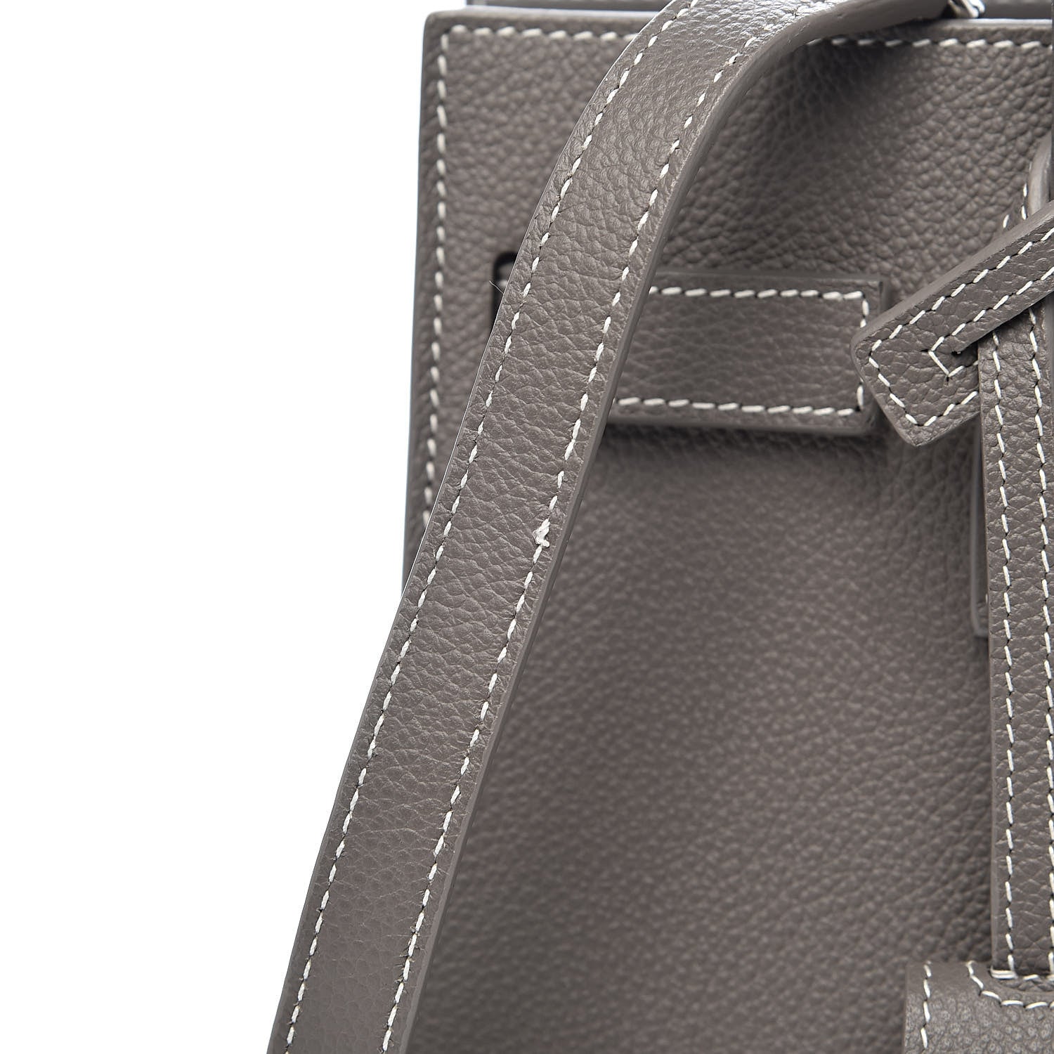 Saint Laurent Grained Calfskin Topstich Baby Sac De Jour Grey 7 of 10