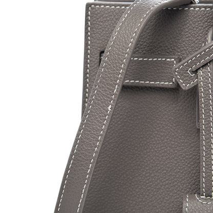 Saint Laurent Grained Calfskin Topstich Baby Sac De Jour Grey 7 of 10