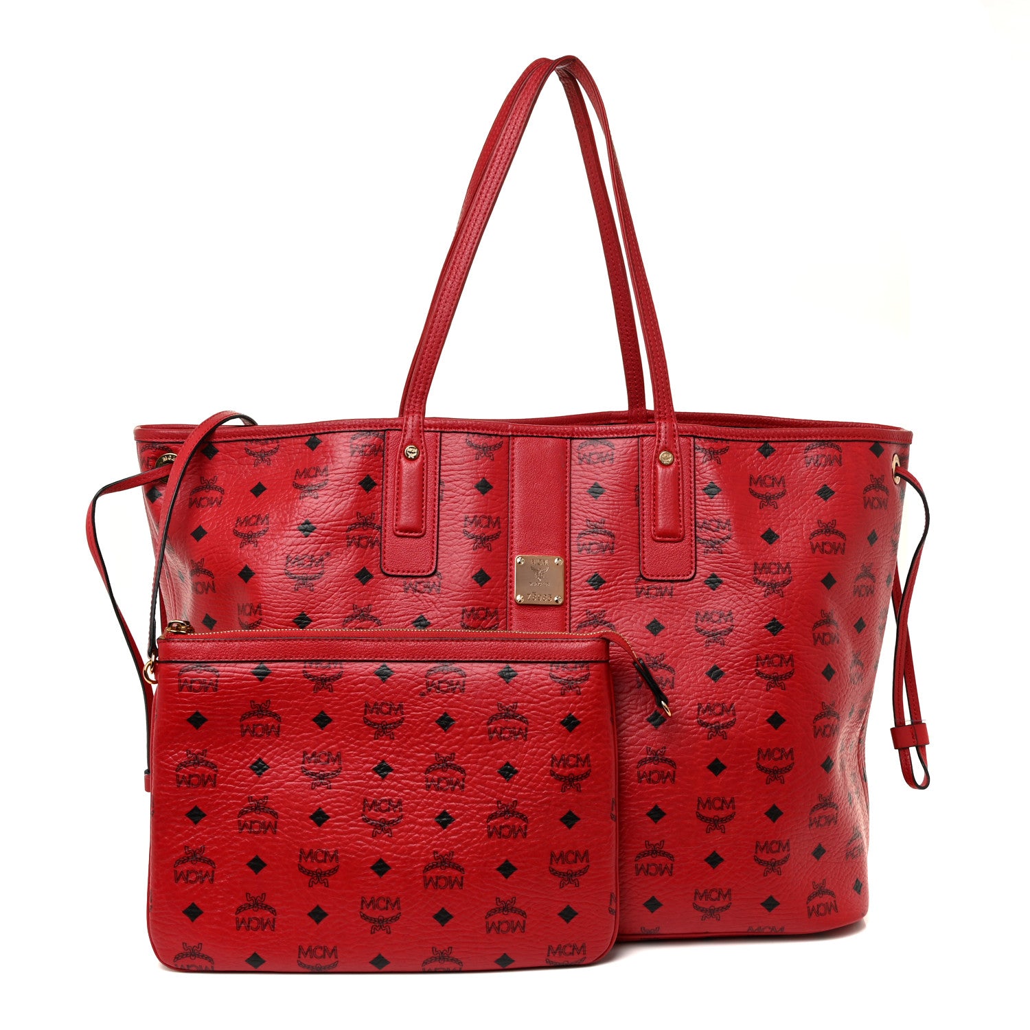 MCM Visetos Large Liz Reversible Shopper Tote Ruby Red 1 of 21