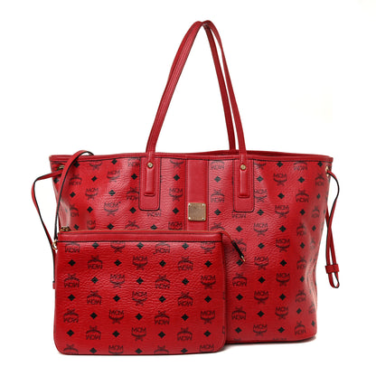 MCM Visetos Large Liz Reversible Shopper Tote Ruby Red 1 of 21