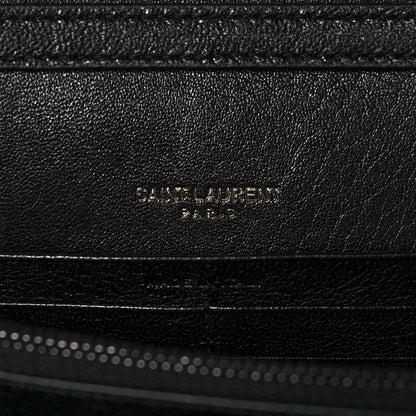 Saint Laurent Lambskin Diamond Quilted Becky Chain Wallet Black 6 of 14